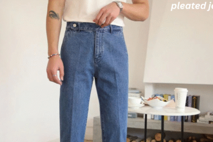 pleated jeans